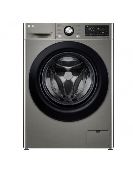 Un éclat de modernité : Découvrez le lave-linge frontal LG Vivace, un bijou argenté qui illumine votre buanderie.