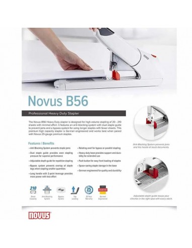 Agrafeuse Blocs Novus B56/3 200 Feuilles Agrafeuse Blocs Novus B56/3 200 Feuilles
