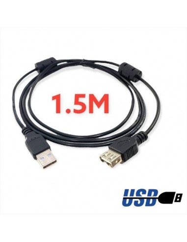 RALLONGE USB 2.0 1.5M HD Noir (F-090014 )