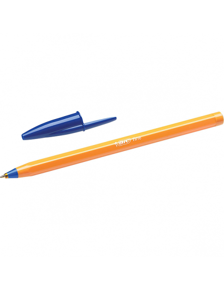 Stylo bille Bic pointe fine Corps plastique orange à capuchon