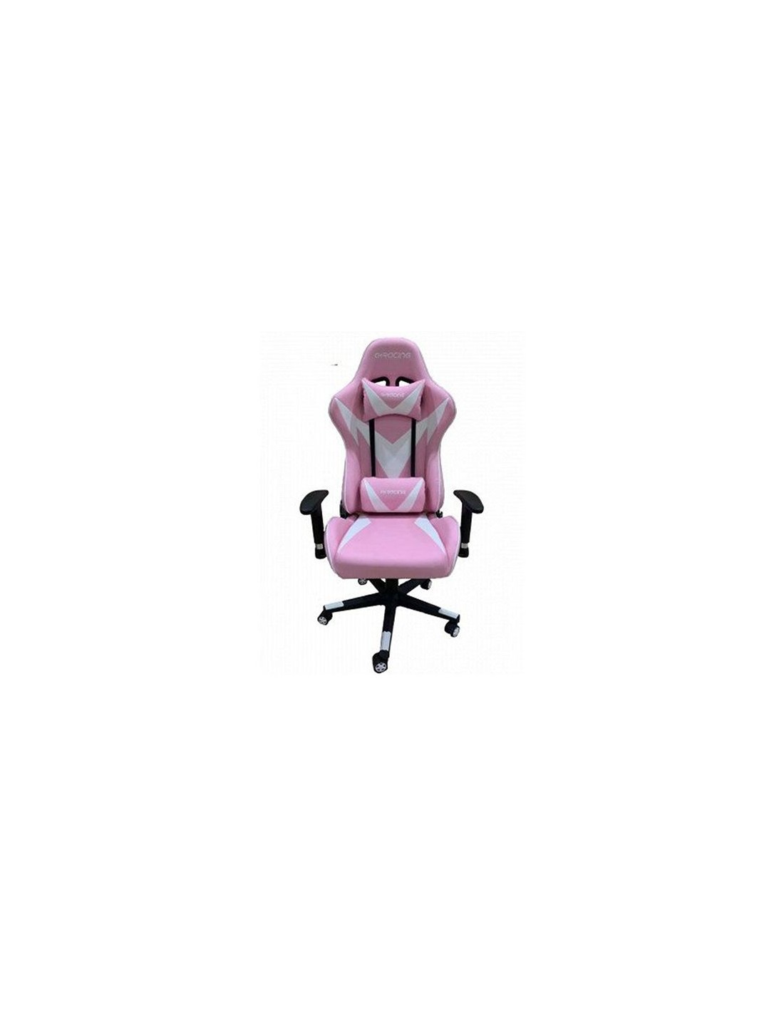 CHAISE PILOTE GAMING ROSE/ BLANC AVEC ECRITURE