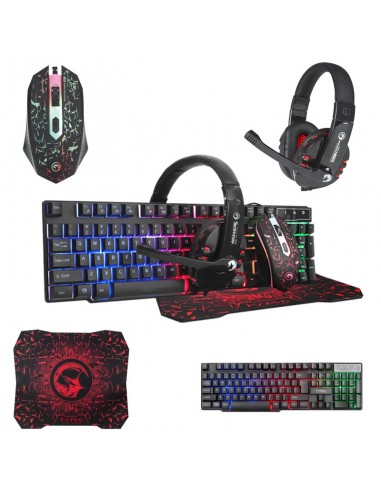 Pack Gaming Macro G301: Clavier + Souris + Casque + Tapis souris