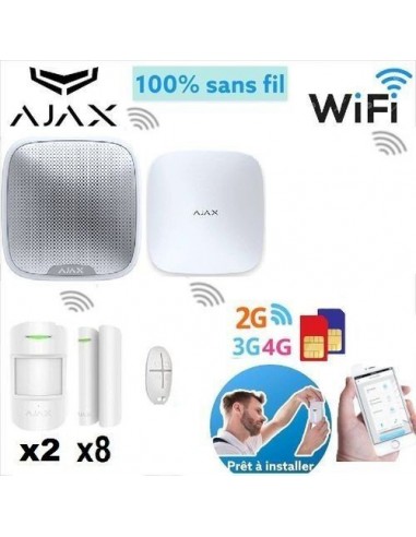 Kit Système d'alarme AJAX Sans-fil + Caméra surveillance (Ajax-Kit1)