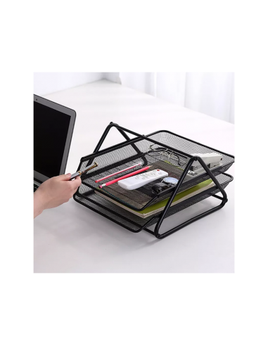 Bac À Courrier DELI 2 ÉTAGES MÉTAL - NOIR