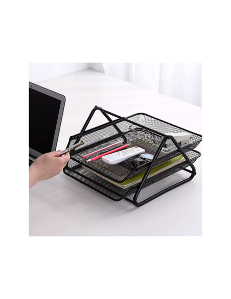 Bac À Courrier DELI 2 ÉTAGES MÉTAL - NOIR