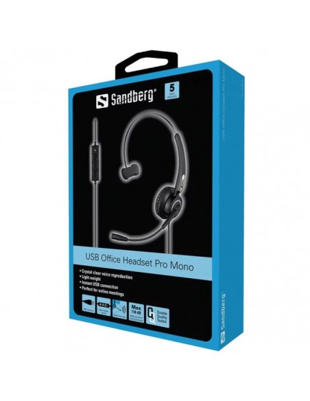Casque Filaire SANDBERG PRO MONO 126-14 USB - Noir