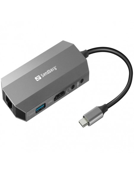 Station d'accueil SANDBERG Dock USB-C 6 IN 1 Station d'accueil SANDBERG Dock USB-C 6 IN 1
