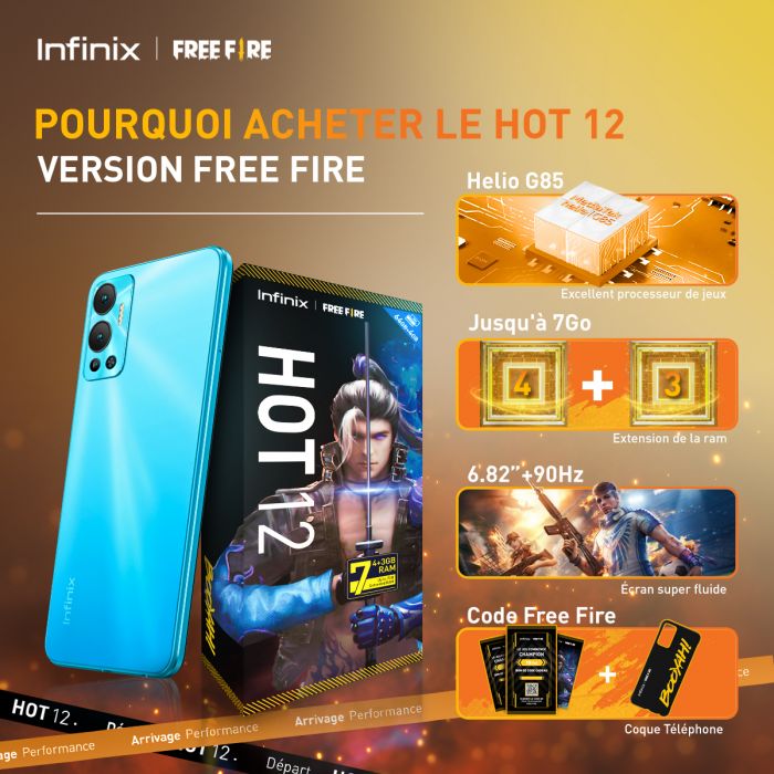 infinix hot 12 64 free fire tunisie