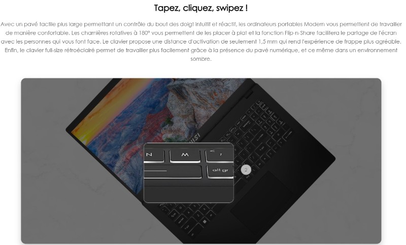 MSI Modern 15 avantages design et performance