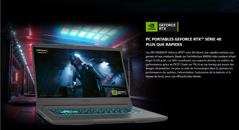 MSI Thin 15 B13UDX-3258XFR performances SSD 512Go RAM 8Go
