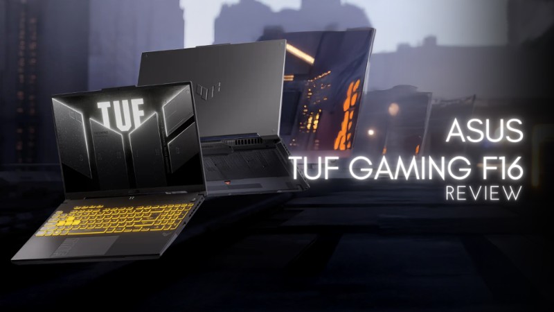Pc Portable Asus Tuf Gaming F16 TUF608JHR-RV041W vue avant design noir