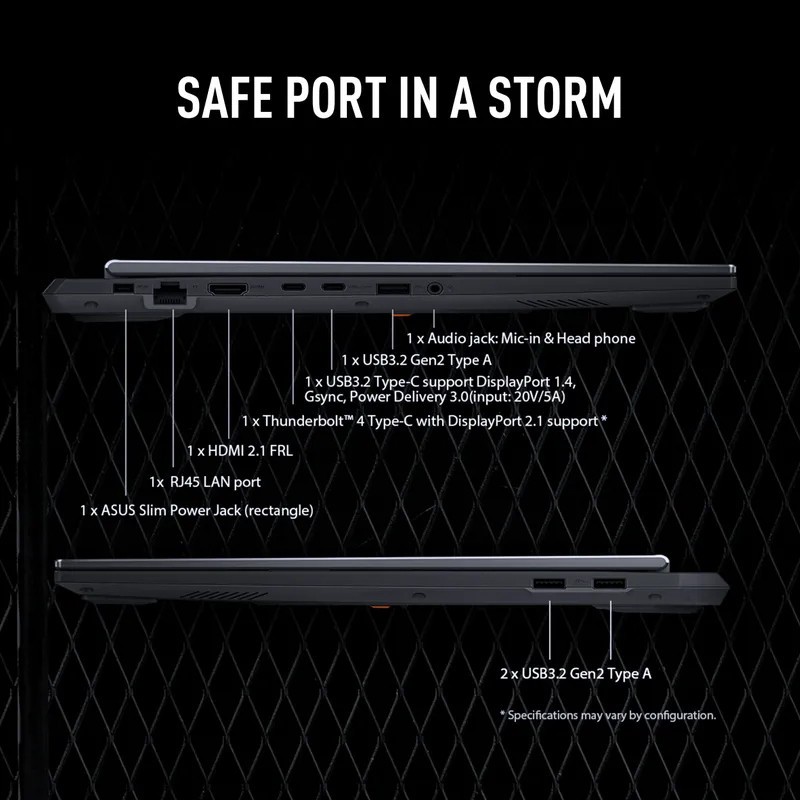 Clavier RGB Pc Portable Asus Tuf Gaming F16 design élégant