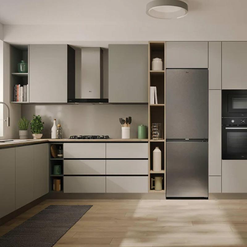 Réfrigérateur Combiné Inverter HOOVER inox 355L NoFrost cuisine moderne