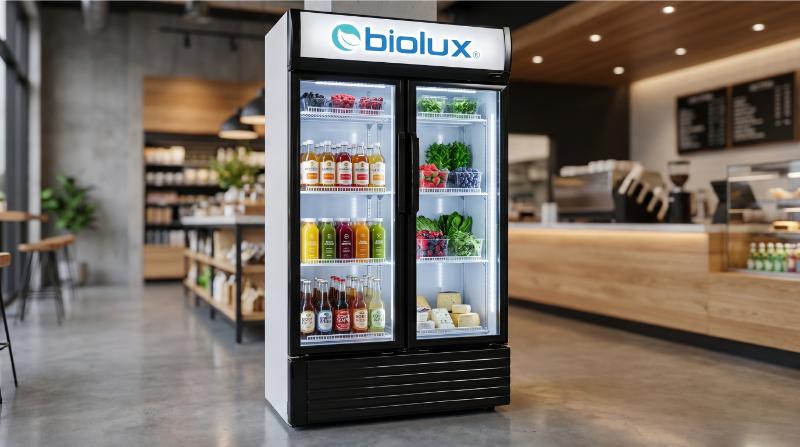 Réfrigérateur Vitrine Biolux VR65V noir double portes 450L