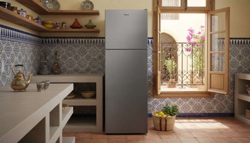 Réfrigérateur 2 Portes Focus design silver vue frontale