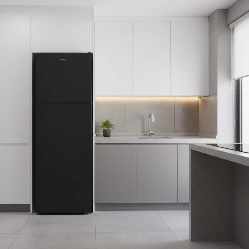 Réfrigérateur Focus F.5530B 243L Less Frost noir design moderne cuisine