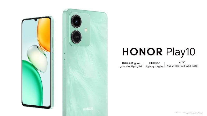 Smartphone Honor Play 10 vue avant écran allumé