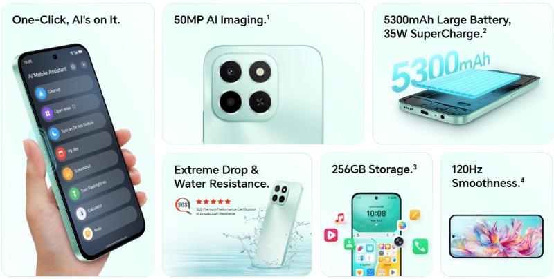 Honor X6C Smartphone processeur MediaTek 6 Go 128 Go
