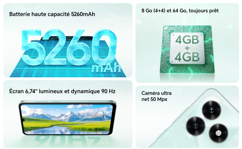 Honor X5c caméra arrière 13 Mpx avec flash