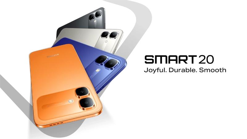 Infinix Smart 20 8Go 64Go Noir vue avant et arrière