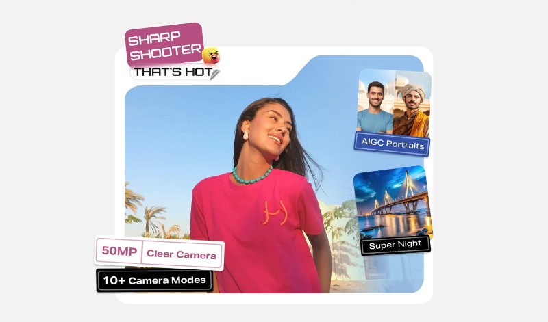 Vue arrière INFINIX Hot 60I 5G caméra 50MP design Rouge Prune