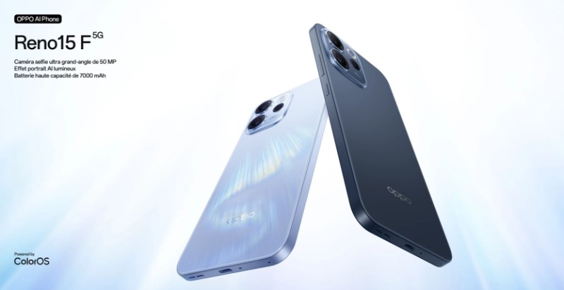 OPPO Reno 15F 5G smartphone écran AMOLED Bleu Crépuscule