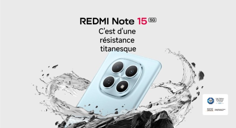 Redmi Note 15 5G avant écran AMOLED 6,77 pouces
