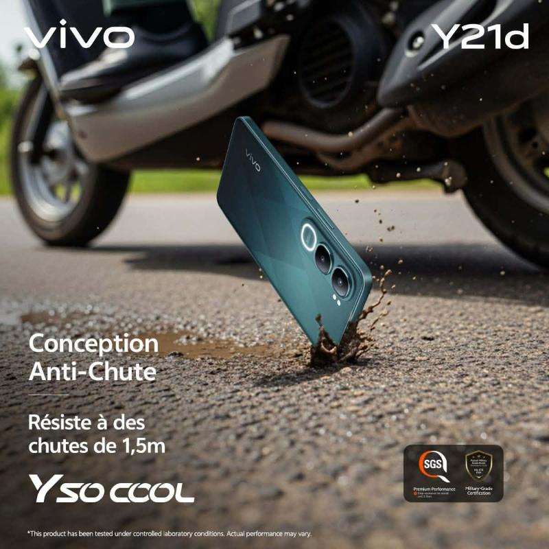 VIVO Y21D écran AMOLED 6,68 pouces couleurs vives Tunisie