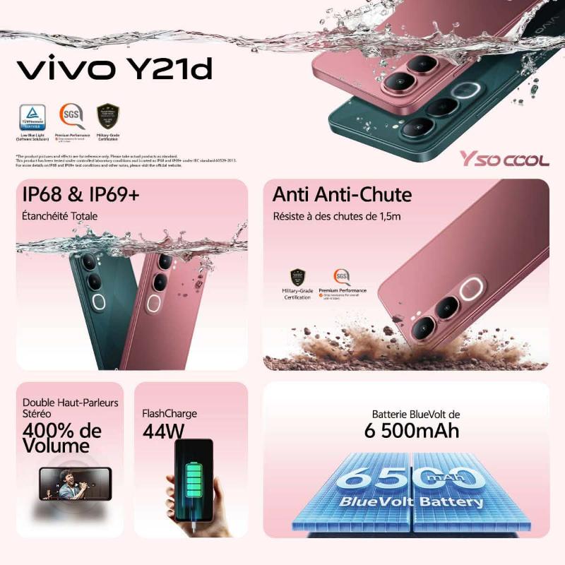 Smartphone VIVO Y21D 6Go 128Go fiche technique