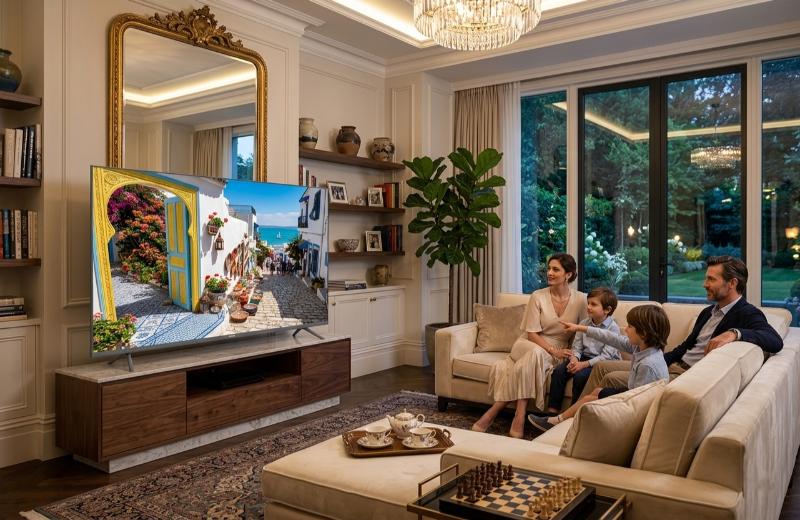 tv telefunken 55 full hd google tv noir design moderne