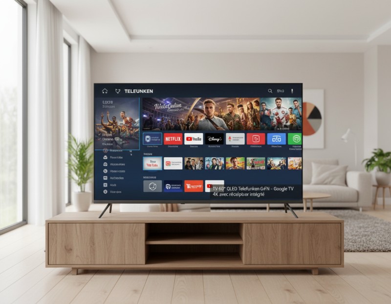 Tv 60" QLED Telefunken G4FN vue avant moderne