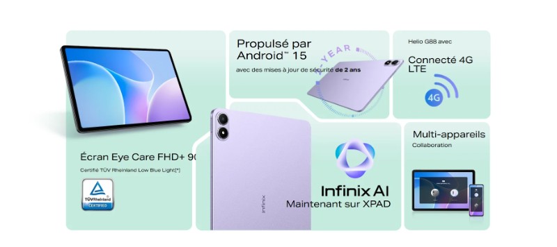 Tablette Infinix haute performance pour multimédia et jeux
