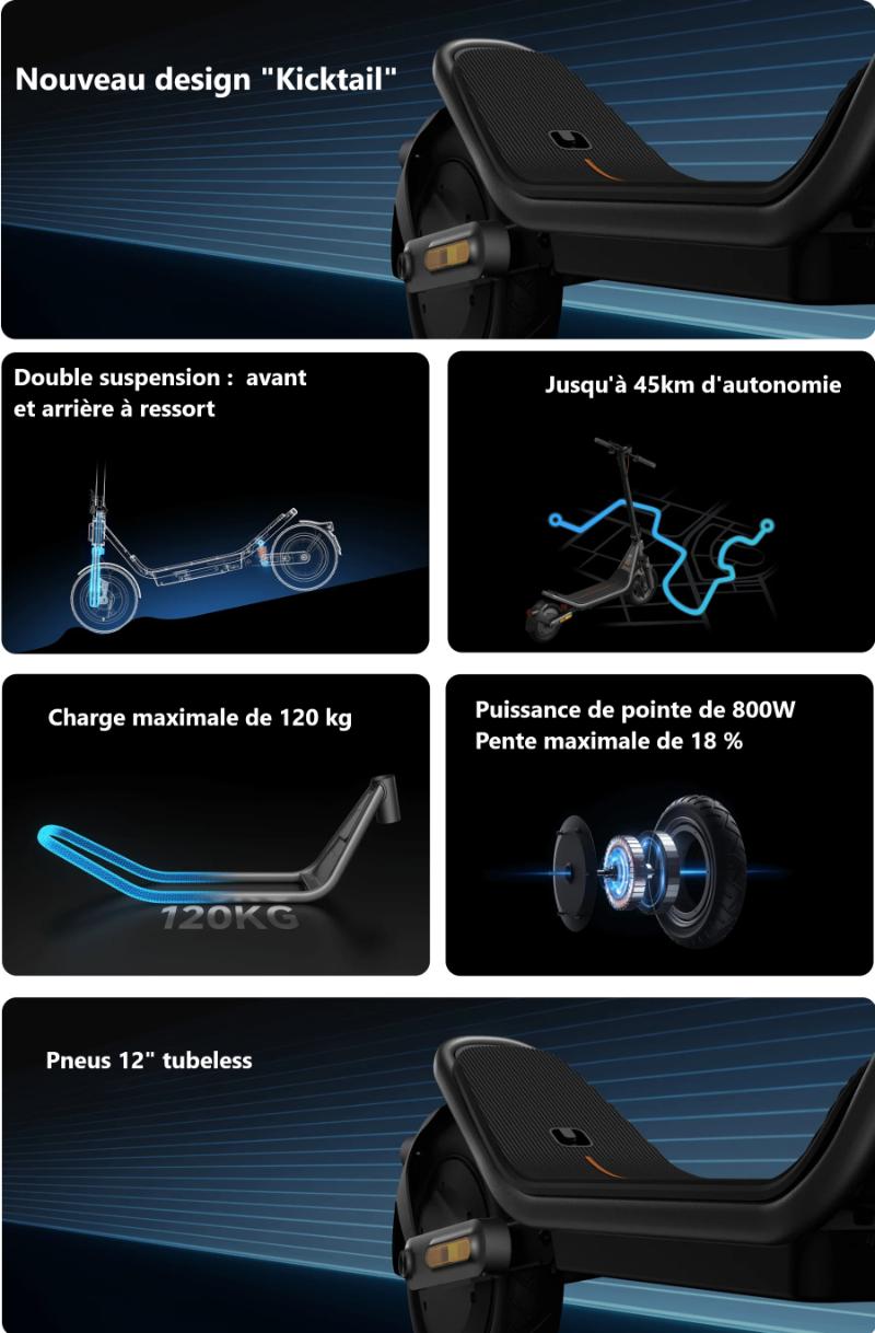 Trottinette électrique Xiaomi Scooter 6 pneus tubeless 12 pouces