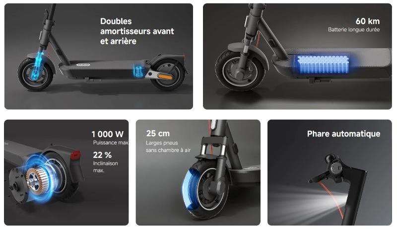 Xiaomi Electric Scooter 5 Pro écran LED connectée Bluetooth application