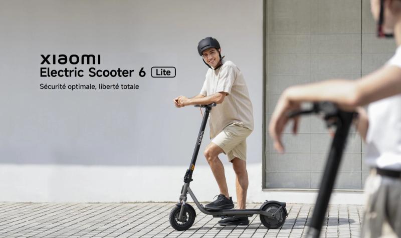 Xiaomi Scooter 6 Lite noir design urbain plié