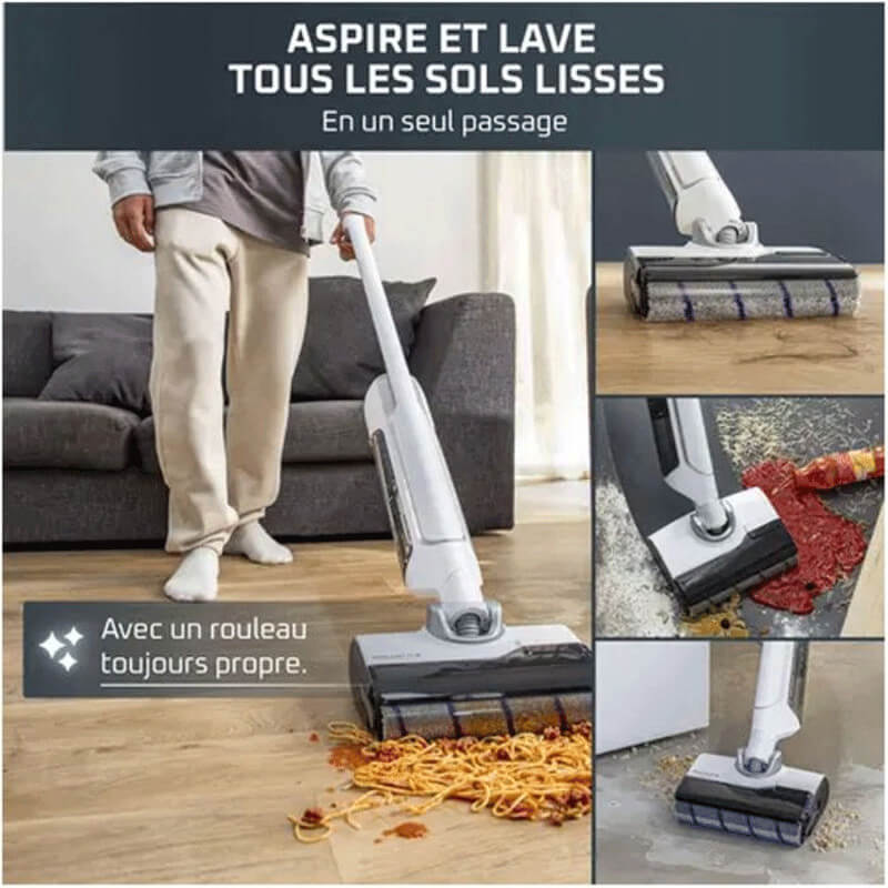 ROWENTA X-Clean 10 - Aspirateur Balai Sans Fil puissant et léger design blanc