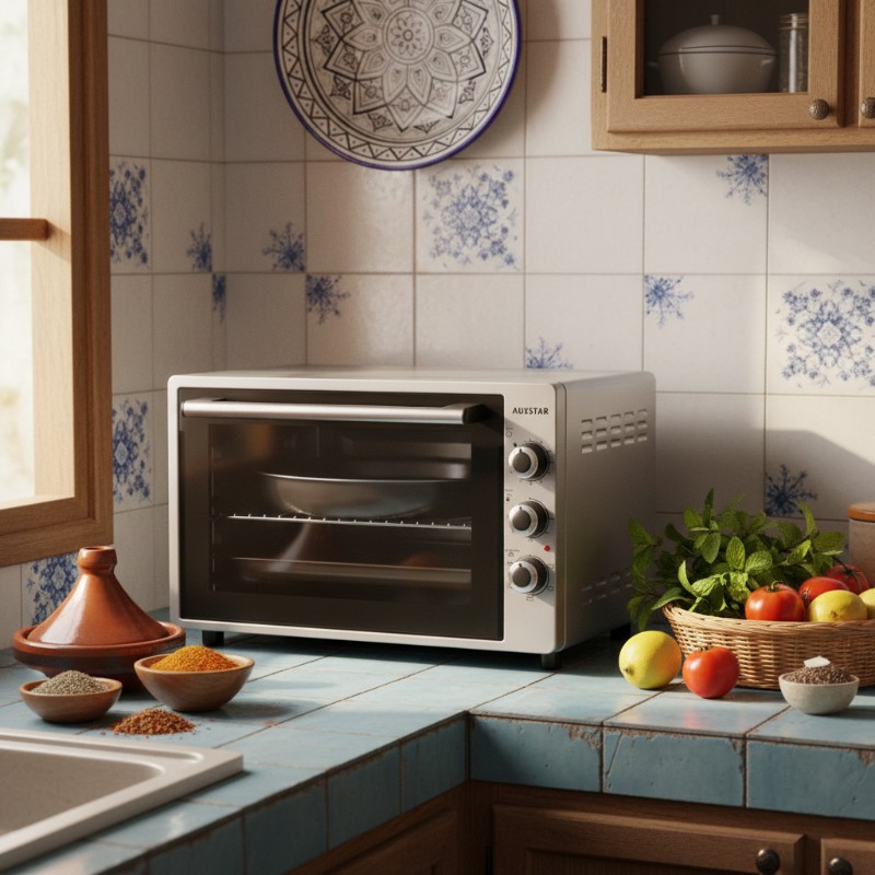 Four Électrique AUXSTAR 35 Litres Gris moderne et performant