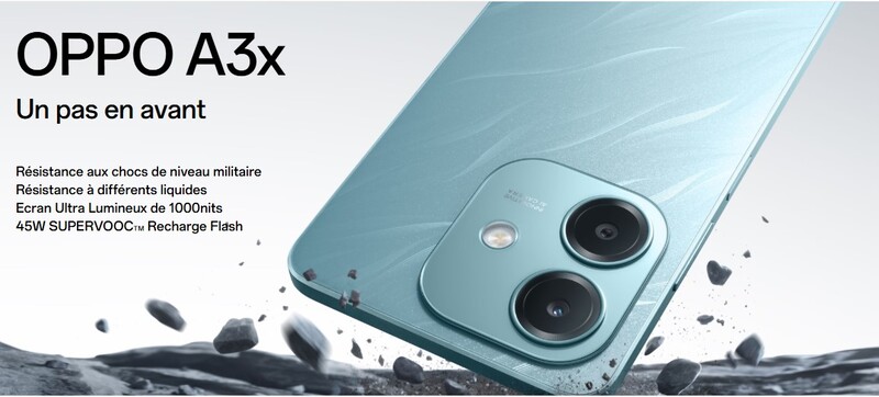 OPPO A3x avec batterie 5100mAh pour une autonomie prolongée