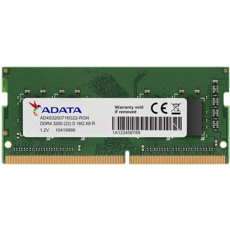 Barrette Mémoire ADATA 16Go DDR4 3200 MHz Pour PC Portable (AD4U320016G22-RGN)