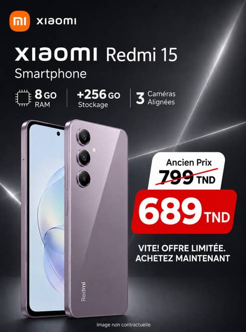 Smartphone XIAOMI Redmi 15 8Go 256Go