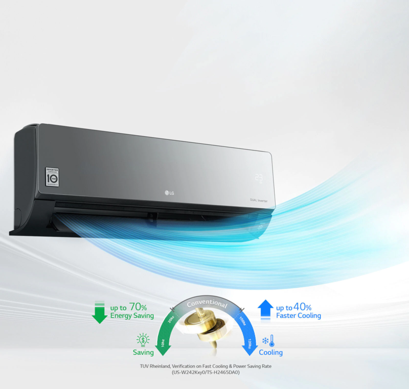 Climatiseur LG 12000 BTU Dual Inverter ArtCool Chaud/Froid - Noir