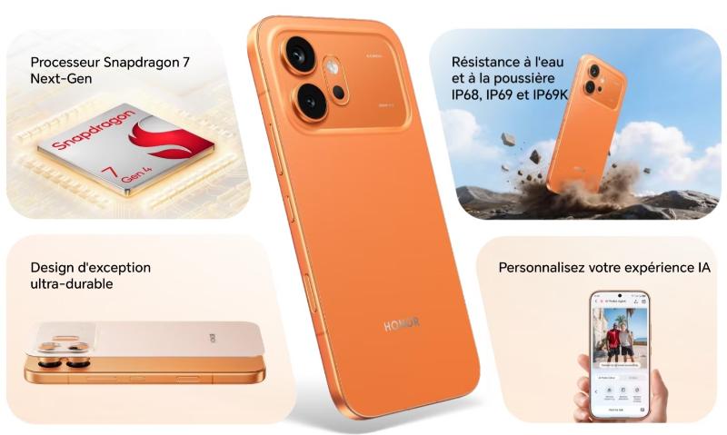 Téléphone HONOR 600 5G noir caméra 200 MP arrière