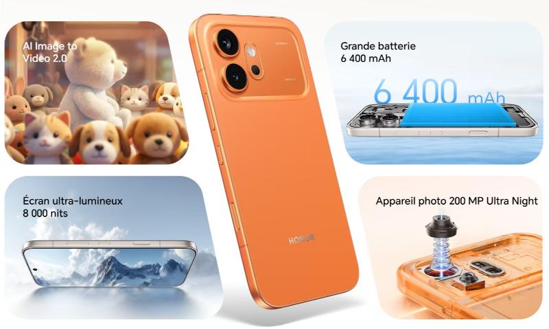 Smartphone HONOR 600 5G écran AMOLED 120 Hz lumineux