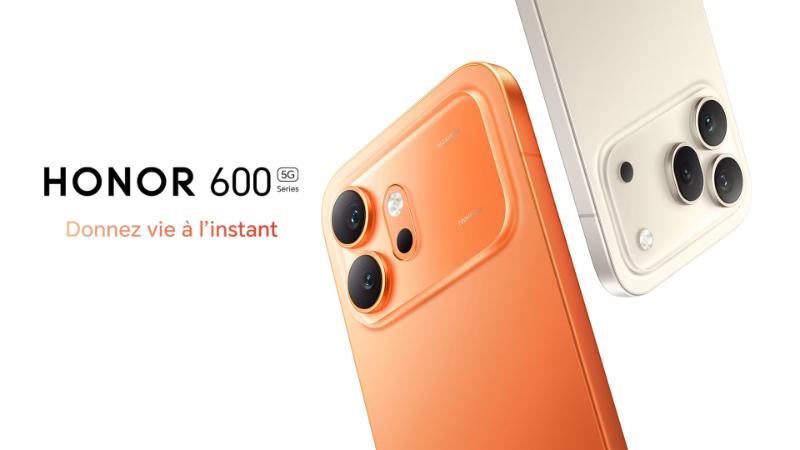 HONOR 600 5G Noir smartphone design élégant vue avant