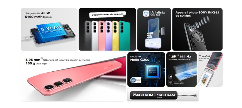 INFINIX Hot 60 Pro Plus batterie longue durée et recharge rapide