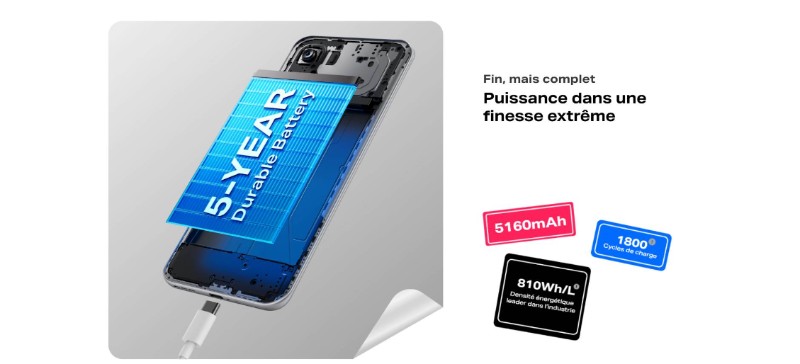 INFINIX Hot 60 Pro Plus design élégant couleur Titanium Silver