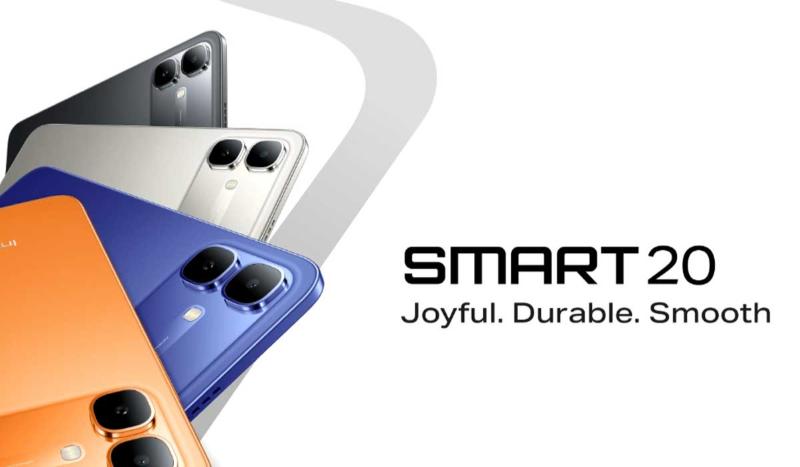 Infinix Smart 20 smartphone 8Go 64Go SUNLIKE ORANGE vue avant