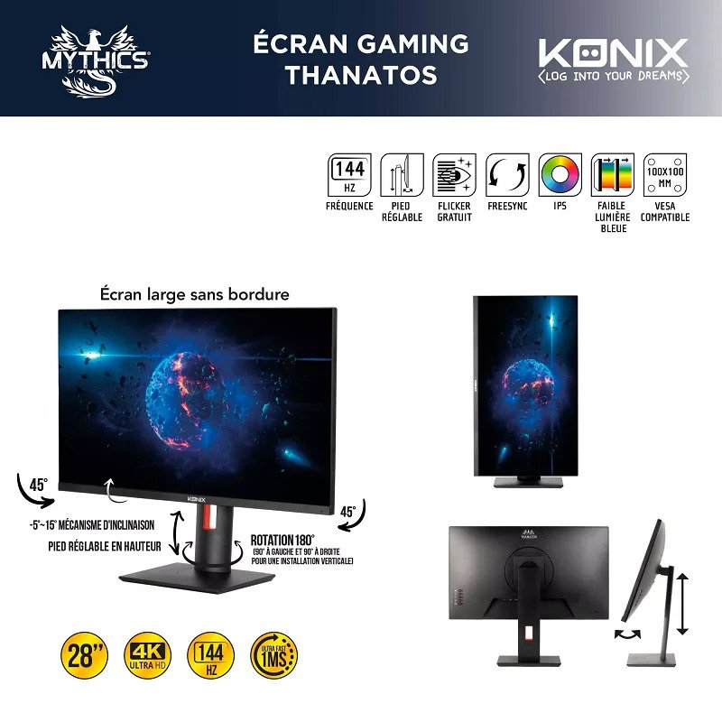 écran gaming konix thanatos 28 4k prix tunisie