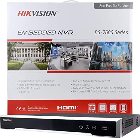 Enregistreur NVR Hikvision 16 canaux 16 POE 4 K DS-7616NI-Q2/16P