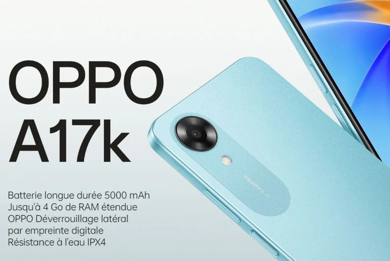 smartphone oppo A17k bleu tunisie prix